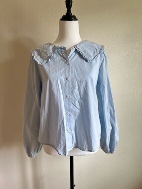 a new day Pale Blue Shirt with Tag Detail